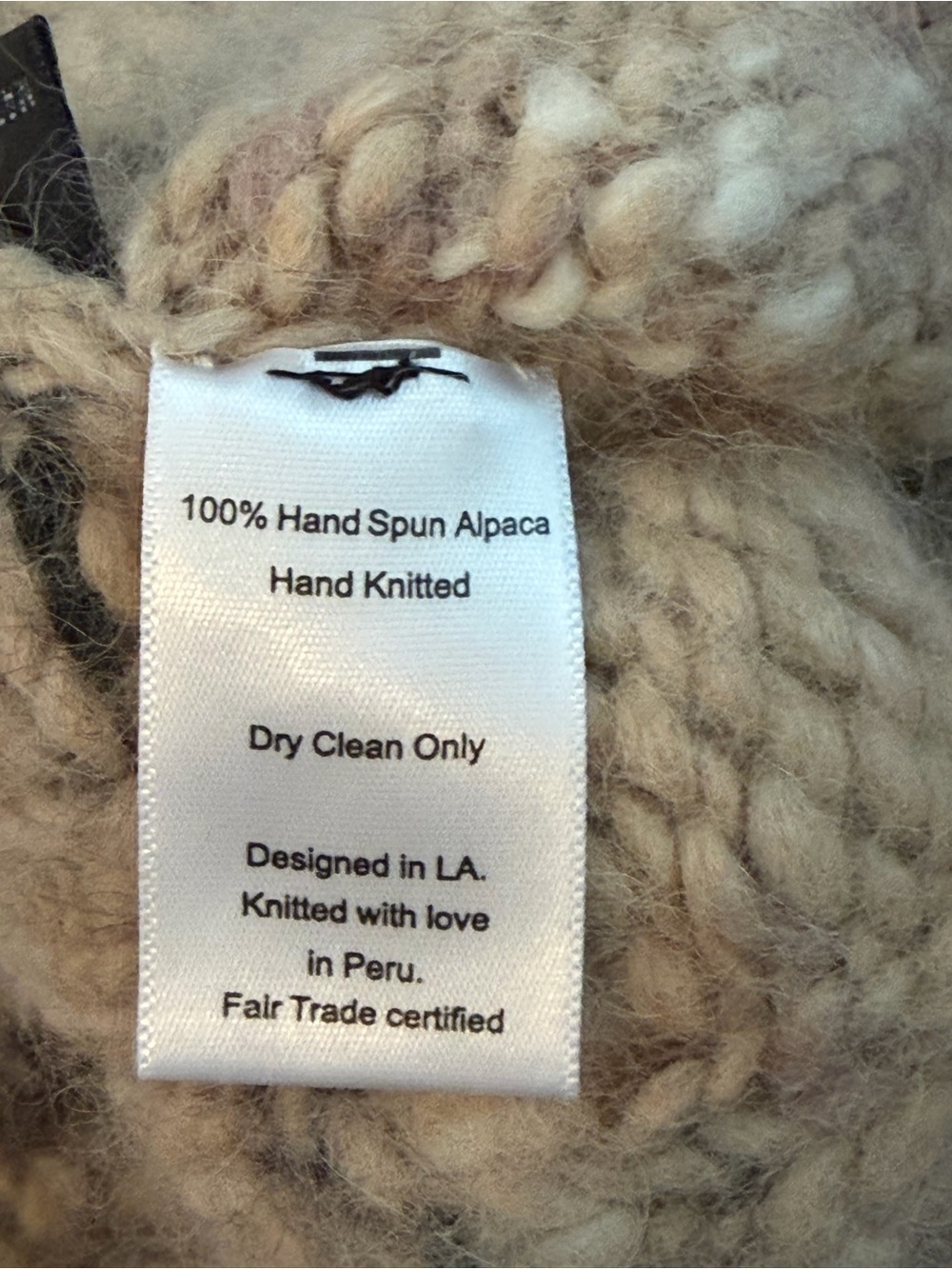 St. Roche Luna 100% Alpaca Handknit Cable Balloon Sleeve Sweater XS - Picture 7 of 8